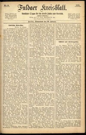 Ausgabe vom Samstag, den 16. Februar 1878.
