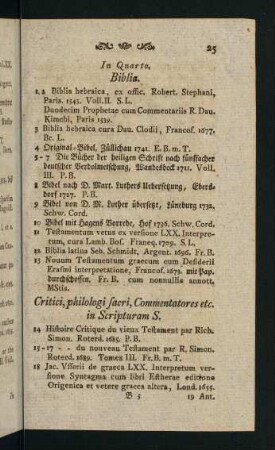 25-39, Biblia. - Critici, philologi sacri, Commentatores etc. in Scripturam S.