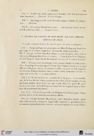 II. Relation des miracles de Saint Benoît, par Saint Grégoire, Adrevald et Aimoin