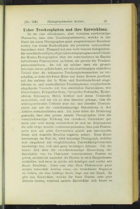 Ueber Trockenplatten und ihre Entwicklung