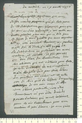 Brief von ... Mouron de Rubelles (Marquise) und Adelbert von Chamisso an Adelbert von Chamisso