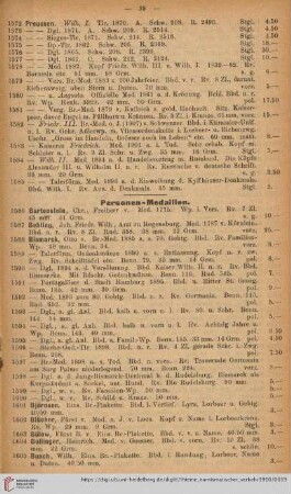 Personen-Medaillen (Nr. 1586 - 1718)