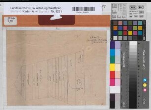 Oesterweg (Versmold) Teilung des Schwarzen Drecks 1787 50 Ruten = 18,5 cm 24,5 x 32 Zeichnung (M. Reinhold ?) Spez.Verz. Markenkarten X Nr. 144