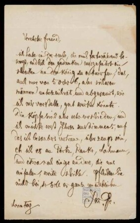 Brief von Jacob Grimm an Unbekannt