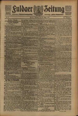 Erste Ausgabe vom Dienstag, den 23. März 1909.