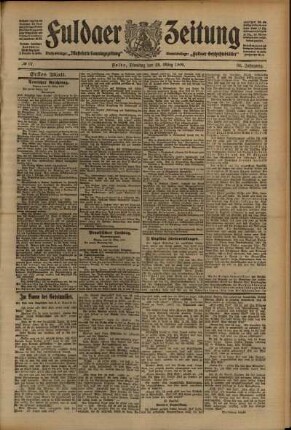 Erste Ausgabe vom Dienstag, den 23. März 1909.