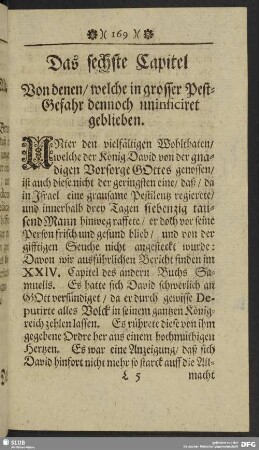 Das sechste Capitel. Von denen, welche in grosser Pest-Gefahr dennoch uninficiret geblieben