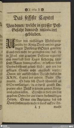 Das sechste Capitel. Von denen, welche in grosser Pest-Gefahr dennoch uninficiret geblieben