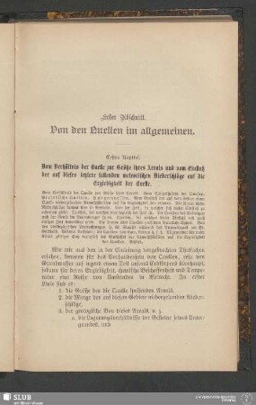 Erster Abschnitt. Von den Quellen im allgemeinen