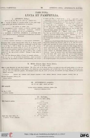 Pars nona: Lycia et Pamphylia