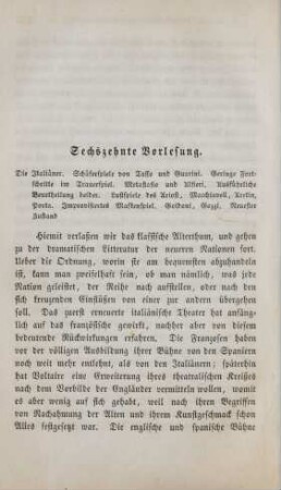 Sechszehnte Vorlesung