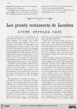 2: Les grands restaurants de Londres : Lyons' popular cafe