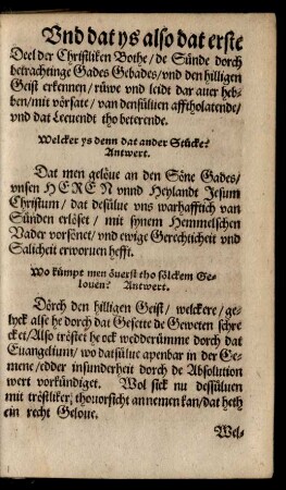 Und dat ys also dat erste Deel der Christliken Bothe ...