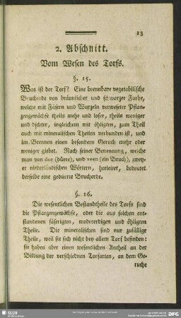 2. Abschnitt. Vom Wesen des Torfs