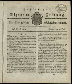 84tes Stueck, Sonntag, den 15. Juli 1810