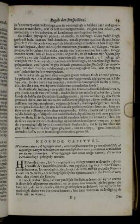 Negende Capittel. Wat men vatten, of begrijpen moet, om te verstaan wat het zy een afbeeldtsel, of tekeningh van yet te maken; [...]