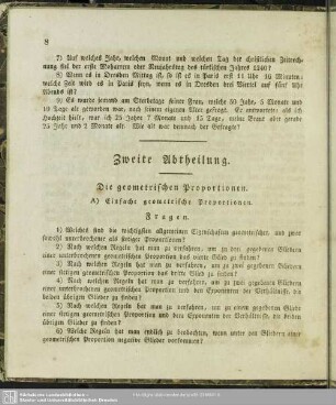 Zweite Abtheilung. Die geometrische Proportions-Rechnung