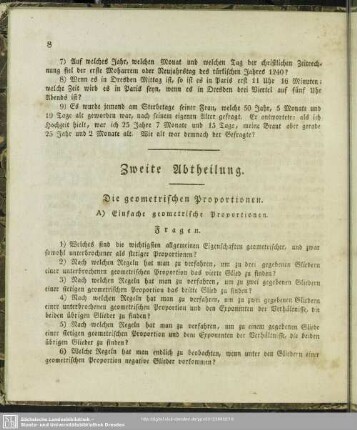Zweite Abtheilung. Die geometrische Proportions-Rechnung
