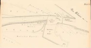 Mainkanalisierung. Floßhafen, Kostheim: Lageplan 1:2500