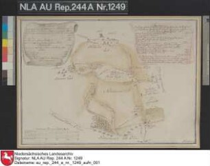 Verlauf der Wege von HOLTLAND nach Nortmoor mit Einzeichnung der Mühle in Holtland Kolorierte Zeichnung von J. N. von Northeim Papier Format 51,0x36,0 M 1:11.770