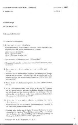 Anfrage der CDU: Sicherung des Rechtsstaats