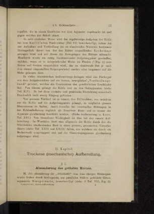 II. Kapitel. Trockene (mechanische) Aufbereitung.