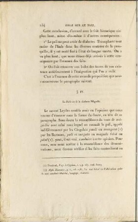 §. IV Le Pali est-il le dialecte Mâgadhi.