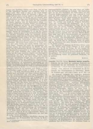 484-485 [Rezension] Loesche, Georg, Monumenta Austriae evangelica. 2. Durch literarische Nachweise ergänzte Auflage