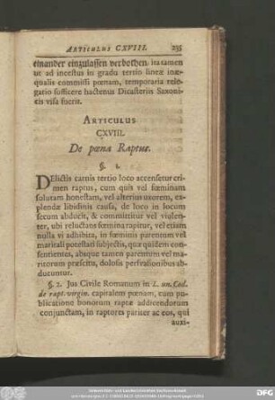 Articulus CXVIII. De poena Raptus.