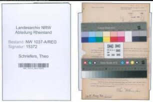 Entnazifizierung Theo Schriefers , geb. 00.00.0000 ()