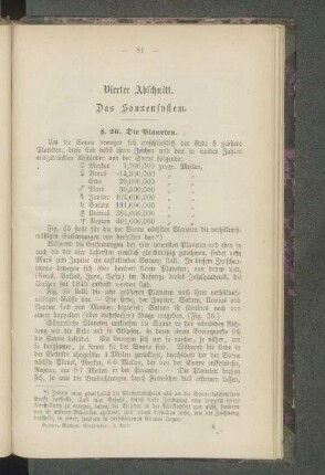 Vierter Abschnitt. Das Sonnensystem.