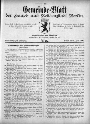1900,27: No. 27, 8. Juli 1900