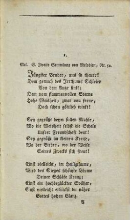 Maurerisches Gesangbuch : zum Gebrauch der gerechten und vollkommenen Loge Joseph zur Einigkeit in Nürnberg