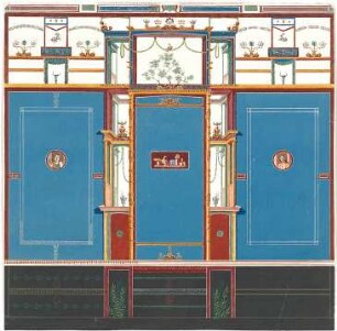 Ziebland, Georg Friedrich; Pompeji (Kampanien, Italien); Wandmalereien - Casa della seconda fontana di musaico - Wandmalerei (Ansicht)