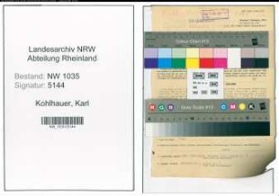 Entnazifizierung Karl Kohlhauer , geb. 03.09.1894 (Angestellter)