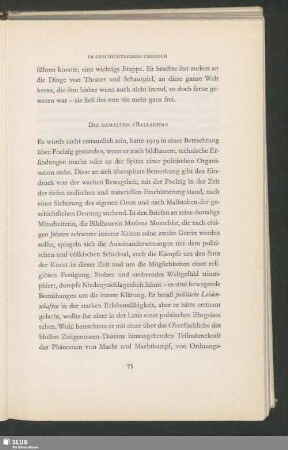 Die Gemalten »Balladen«