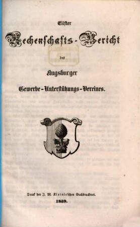 Rechenschafts-Bericht des Augsburger Gewerbe-Unterstützungs-Vereins. 11. 1859