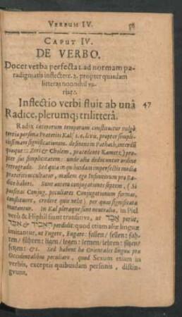 Caput IV. De Verbo.