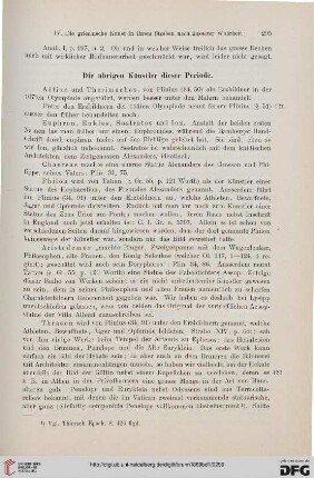 Die übrigen Künstler dieser Periode