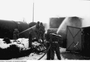 Dresden. Feuerwehr, Brandschutzübungen, Leitstelle, etc., Mai 1964