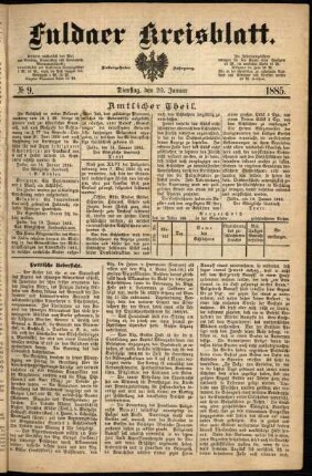 Ausgabe vom Dienstag, den 20. Januar 1885.