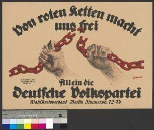 Wahlplakat der DVP für die Reichstagswahl am 6. Juni 1920