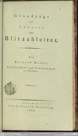 Grundzüge zur Theorie der Blitzableiter