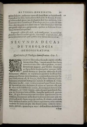 Secunda Decas de Theologia Demonstrativa.