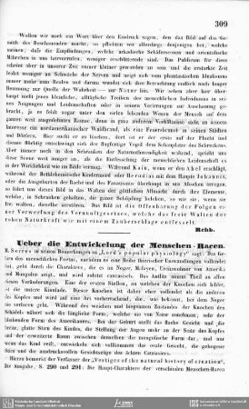 Ueber die Entwickelung der Menschen-Racen.