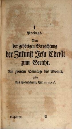 Sammlung einiger Predigten