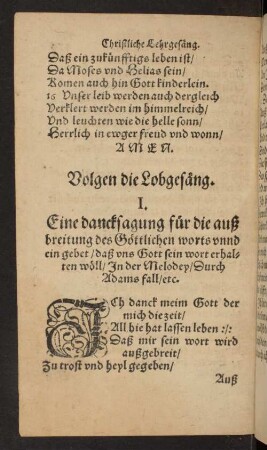 Volgen die Lobgesäng.