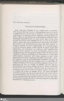 Eine private Briefsammlung