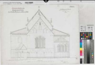 Soest (Soest) Hohnekirche (St. Maria zur Höhe) Blatt 4 Dacherneuerung, Ostansicht 1889 1 : 50 50 x 67 Nöthling, Regierungsbaumeister Staatshochbauamt Soest