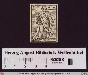 Ganzfigures Miniaturbild des Heiligen Simon.